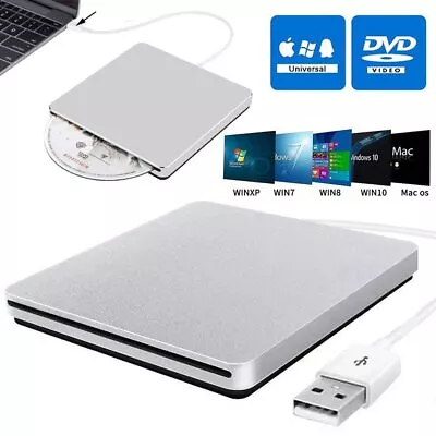 £17.79 • Buy USB 2.0 External DVD RW Drive CD DVD Rewriter Burner Reader For Mac Laptop PC
