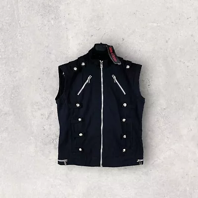 90s Y2K VAMPIRE SKULL LOGO KNIT VEST Jacket Rick Owens Style Japanese Brand 80s • $58