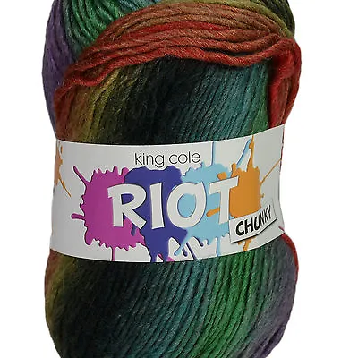 King Cole Riot Chunky - Multi Coloured Yarn 100g • £3.99