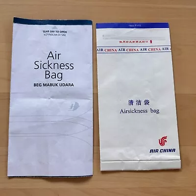 Air China + Malaysia Airlines Original Waste Bag / Air Sickness Bag • £3.07