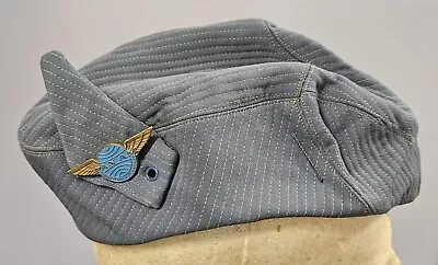 Vintage C1955 Pan Am American Airlines Stewardess Hat & Junior Clipper Wings Pin • $400