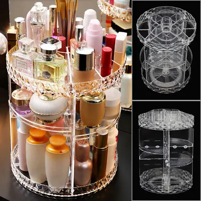 £23.99 • Buy Large 360° Rotating Makeup Organiser Cosmetic Storage Box Perfume Display Stand