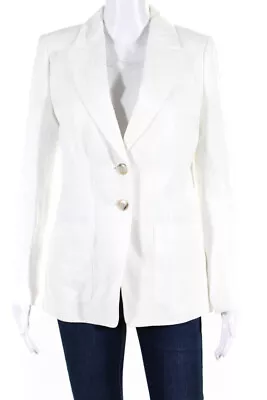 J Crew Womens Linen Two Button Blazer Jacket White Size 2 • $42.69