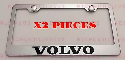 2X Volvo Stainless Steel Chrome Mirror Finished License Plate Frame Holder • $22.99