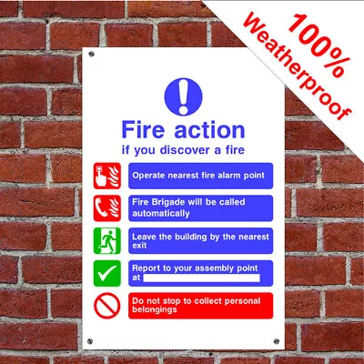 £5.99 • Buy If You Discover A Fire – Fire Action Sign FA11 Fire Equipment And Action Notices