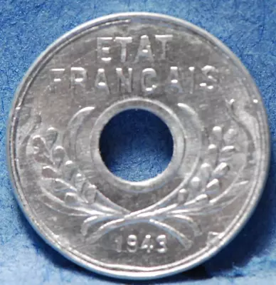 French Indochina 1943 5 Centimes KM27 Brilliant Uncirculated NR  4-19 • $3.99