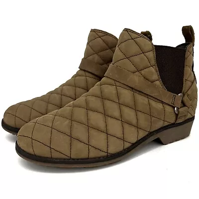 NEW Teva De La Vina Quilted Chelsea Ankle Boots Tan Suede Size 7.5 • $70