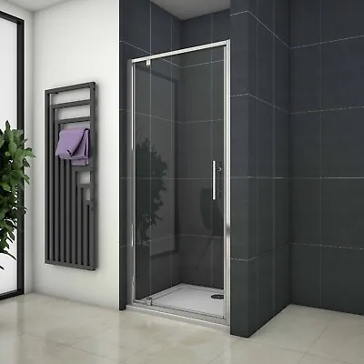 Bathroom Pivot Door Shower Enclosure 700/760/800/860/900/1000mm Chrome Frame • £92