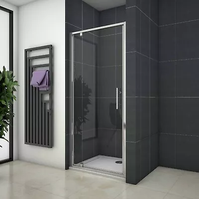 Bathroom Pivot Door Shower Enclosure 700/760/800/860/900/1000mm Chrome Frame • £92