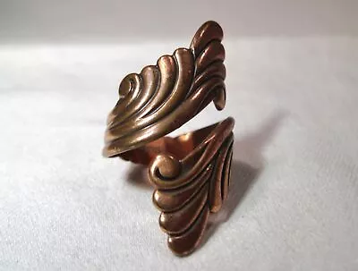 Vintage Solid Copper Pacific Jewelry Company Wrap Ring Size 6 1/2 K281 • $49