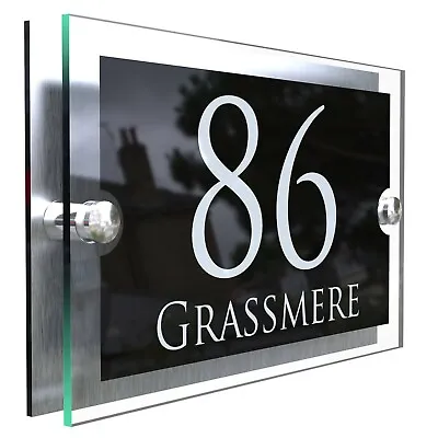 £4.99 • Buy Contemporary House Sign Plaques Door Number 1 - 9999 Personalised Name Plate