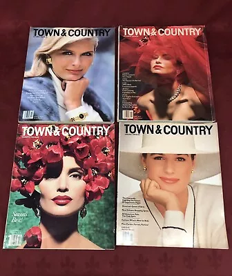 Lot Of 4 Vintage 1989 Town & Country Magazines Fashion Lifestyle 80’s • $12.99