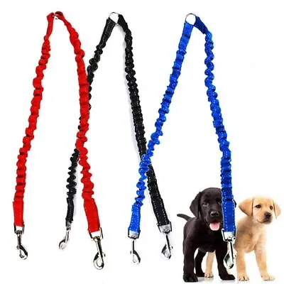 $13.40 • Buy 2 Way Couplers Dog Leash Dogs Training Rope Elastic Extended Pet Leash Belt