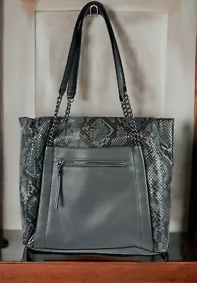 Simply Vera Wang Rockbridge Tote Bag Handbag Purse - Black Gray Snake Design • $21.94