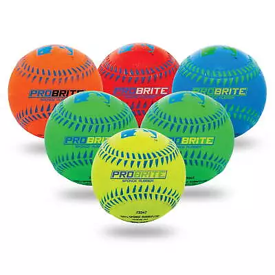 Rubber Pro Brite Soft Sponge Practice Tee Balls And Baseballs For Kid's6 Pieces • $17.95