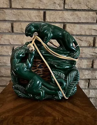 Vintage MCM Panther Ceramic Tv Lamp • $200