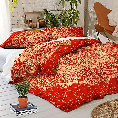 £23.99 • Buy Indian Mandala Quilt Duvet Cover Bedding Cotton Queen Twin Doona Cover Bed Set
