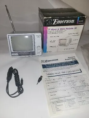Vtg Emerson (BT-0515) 5  Portable Black & White Analog Television  • $47.85