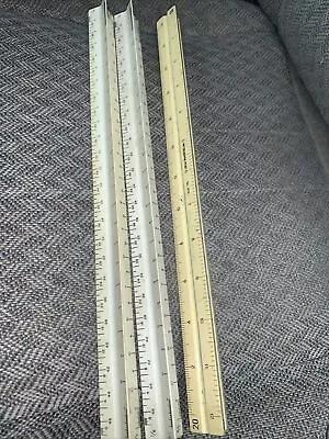 Lot Of Two Vintage 3 Sided Drafting Rulers Teledyne Post And Sterling • $15