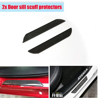 2x 25.8CM Car Trim Door Sill Scuff Plates Protectors Anti-scratch Carbon Fiber • $20.43