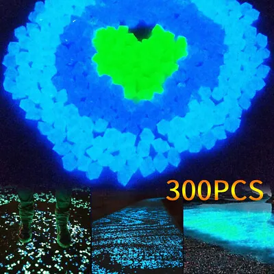£4.89 • Buy 300X Pebbles Glow In The Dark Stones Luminous Aquarium Fish Tank Garden Decor