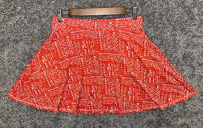 Mossimo Mini Skirt Red White Tribal Geometric Print Womens JRS Medium Stretch • $9.88