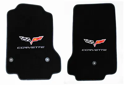 $131.43 • Buy NEW! Black Carpet FLOOR MATS 2005-2007 Corvette Embroidered Flag Emblem Logo Slv