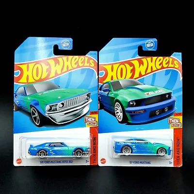 HOT WHEELS 2023 07 Ford Mustang & 69 Mustang Boss 302  Falken Tires Then And Now • $14.99