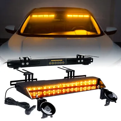 Xprite 2PC LED Visor Windshield Strobe Light Bar Emergency Hazard Warning AMBER • $94.99