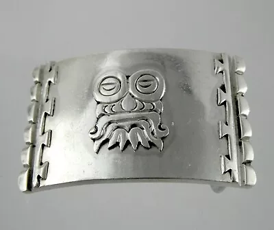 La Cucaracha Taxco Mexico Sterling Silver Aztec Belt Buckle 43.5g 1 In Belt Fit • $150