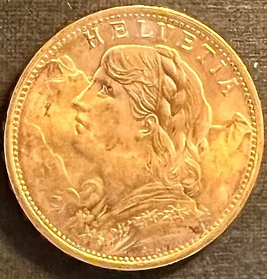 1949 B Swiss Gold 20 Francs Coin Helvetia 0.1867 AGW MS+ Condition • $525