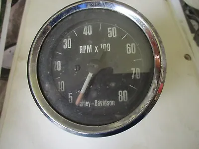 HARLEY DAVIDSON OEM Tachometer And Shroud 0-80 RPM Italy Veglia Ratio 14 • $79.99