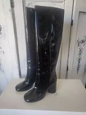 MAISON MARGIELA Cuissard Black Patent Boots Size 37 7 RARE Sold Out • $289