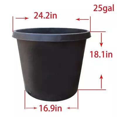 5X 25gallon Black Plastic Heavy Duty Pot Premium Nursery Plant Container Garden • $131.26