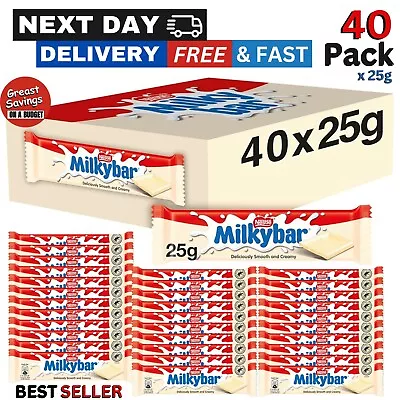 Nestle Milkybar White Chocolate Bars 40 X 25 G  ( Free 1 Day Shipping ) • £22.99