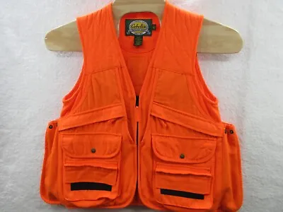 Cabelas Men Vest Small Regular Hunting Multi Pocketed Orange Buttons Outdoors • $38.24