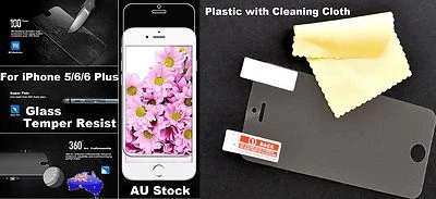 Glass Tempered Resist / Plastic Screen Protector For Apple IPhone 5 6 6S 7 Plus • $12.99