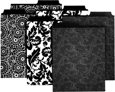 Martha Stewart Avery Vertical File Folders Decorative Letter Sz Black Patterns 6 • $23.99