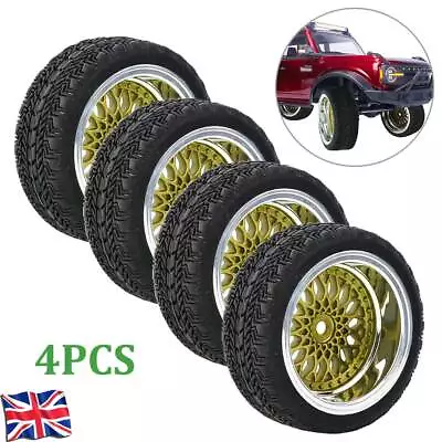 4PCS RC Car Wheels Upgrade For 1:10 Scale Models With Soft Rubber DRY Tyres UK • £12.99