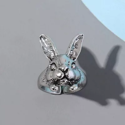 Elegant 925 Sterling Silver Charms Unique Rabbit Bunny Ring One Size Fit All • $15.74