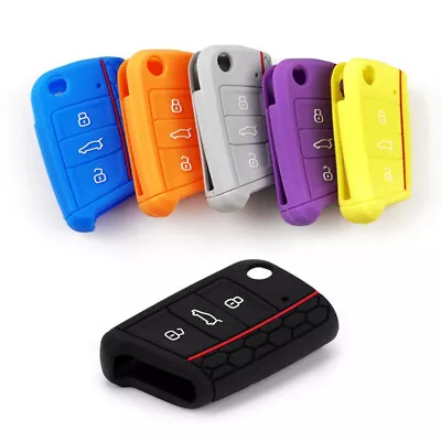 Silicone Car Key Case Cover Shell For VW Golf MK7 Skoda Octavia Superb Karoq 17+ • $1.87