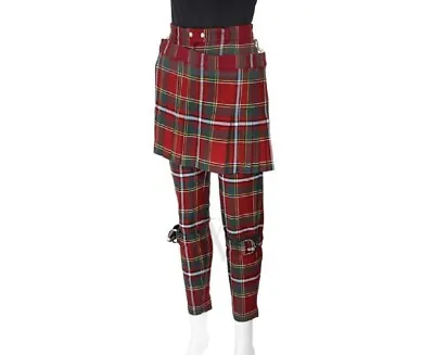 £768.76 • Buy BURBERRY Modern Stewart Royal Tartan Punk Plaid Trousers With Detachable Kilt 6