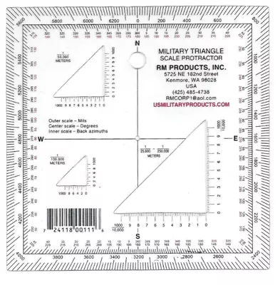 Protractor USGI RM Products Military Coordinate Scale Land Navigation (gtt) • $5.99