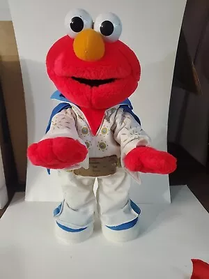 Vintage Sesame Street ELMO THE LEGEND ELVIS Doll 15  Sings Dances 2000 • $38