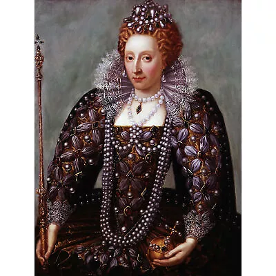 Portrait Queen Elizabeth I England Painting Royal Historic Extra Large Poster • £18.49