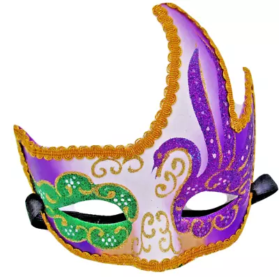 Carnival Mask - Classic Mardi Gras Fat Tuesday Fashion Accessory Purple Swan • $11.95