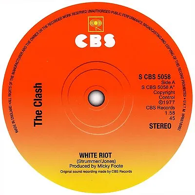 £2 • Buy The Clash White Riot Record Label Vinyl Stickers. Punk 1977