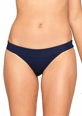 $180 L*Space Swimwear Womens Blue Solid Seamless Hipster Bikini Swim Bottom Sz S • $11.98