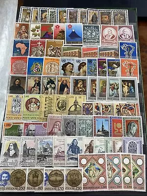 Vatican Collection 78 Stamps MNH Complete Sets.Religion Architecture 1969-1974 • $9.50