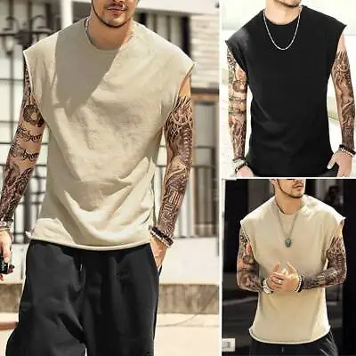 Mens Sleeveless Sport Vest Tank Tops Gym Fitness Casual Loose T-Shirt Blouse • $16.89